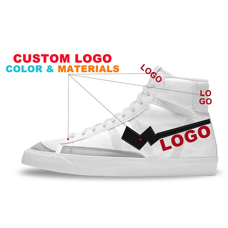 Yellow Custom OEM Private Label Blank Blazeres Mid Hightop Colorful Manufacturer Women Casual Men Shoe Canvas Sneaker With Logo