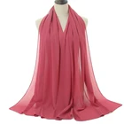 Scarf Muslim Wholesale The Newest Design Fashion Solid Color Chiffon Wrap Scarf Muslim Hijab Scarf For Lady