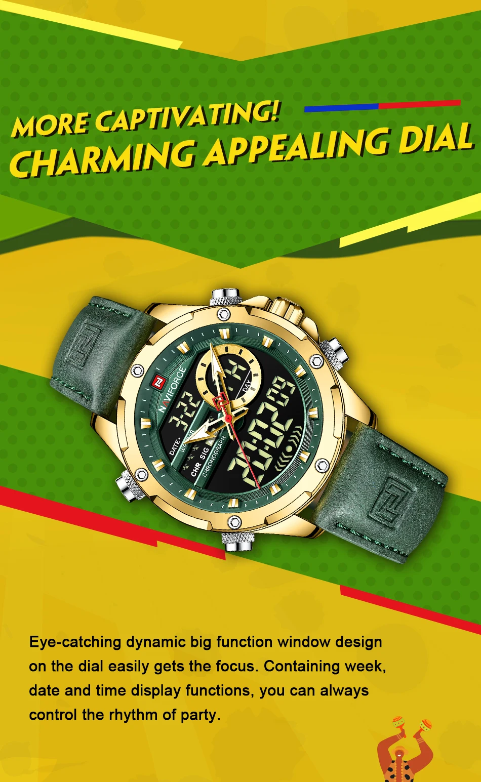 NAVIFORCE 9208 Luxury Original Watches For Men Casual Sports Chronograph Alarm Quartz Wrist Watch Leather Waterproof Clock