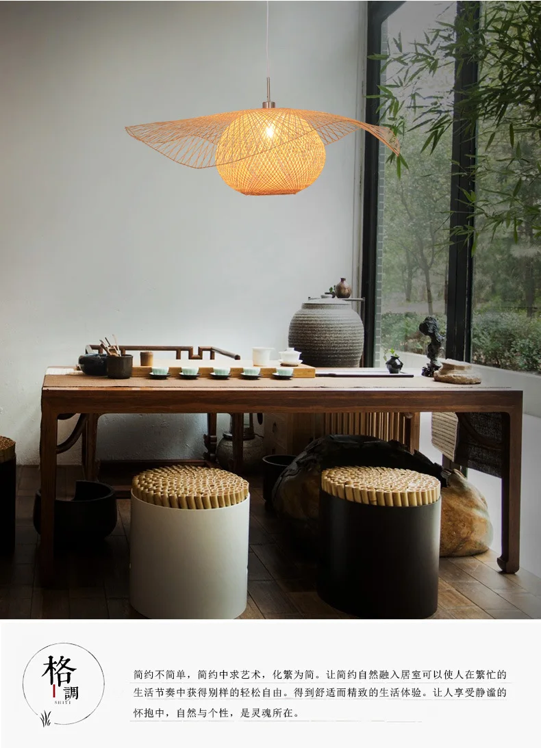 Natural pendant wooden lamp hanging rattan lamps Indonesia Malaysia rattan pendant lights