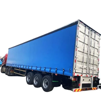 3 Axle Transport 40 Ton Dry Van Truck 40ft PVC Curtain Side Open Semi Trailer HOT SALE