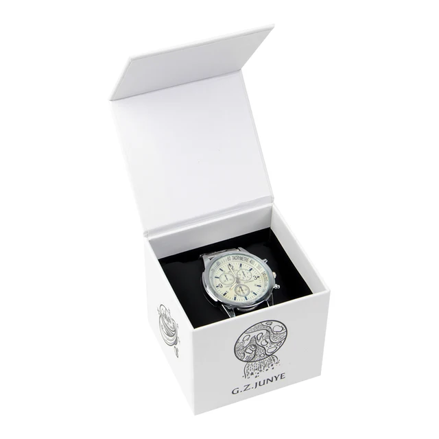 Eco white small cardboard box flap custom cardboard watch gift box