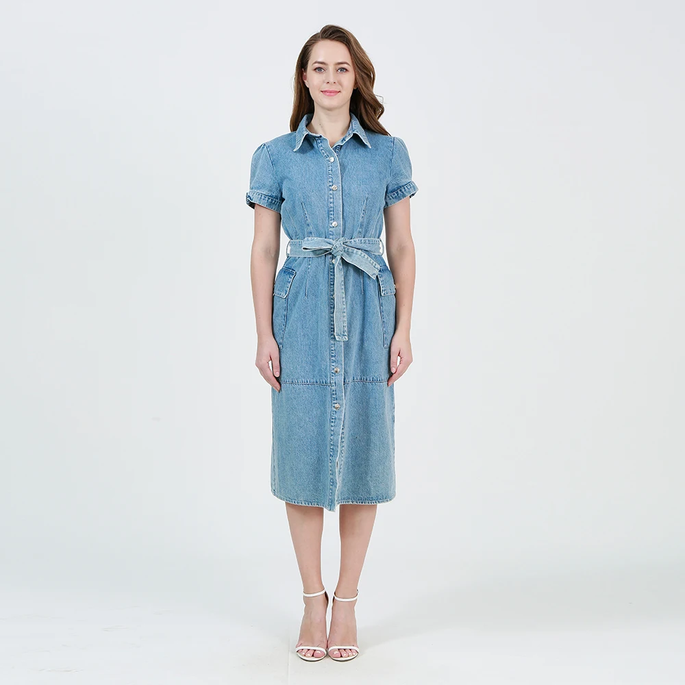 Water Washing Jeans Dresses Women Dress 
