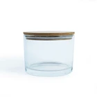 Candle Jars Wholesale Luxury Custom Empty Candle Holder Glass Candle Jars With Wooden Lids In Bulk