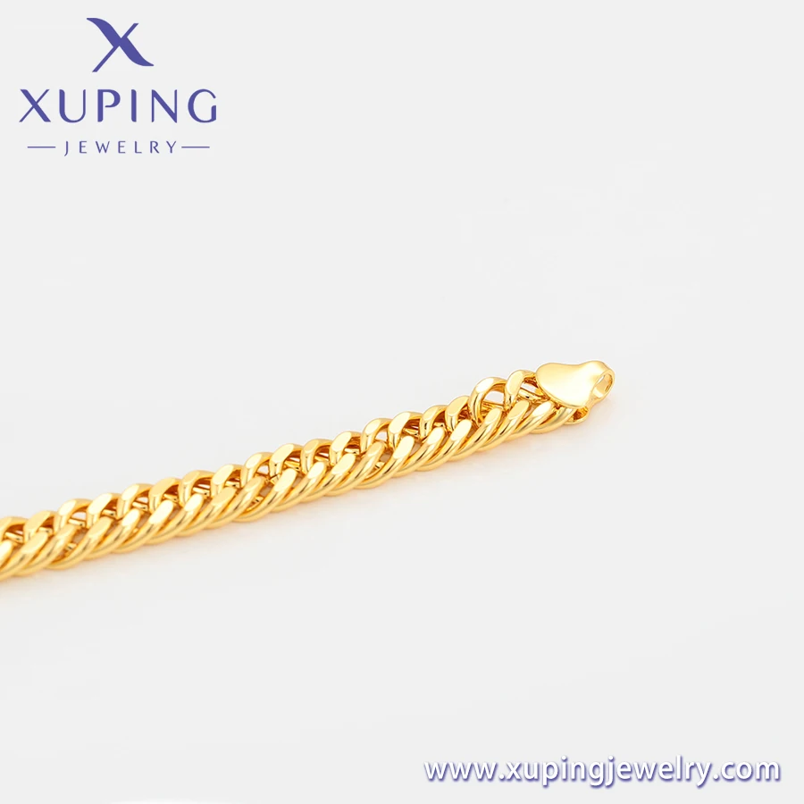 S00144309 Xuping Copper jewelry Fashion 24k gold plated Unisex Vegan skin friendly hip hop texture Bracelet for men or women