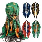 Silk Scarf Wholesale Custom Women Square Muslim Hijab Hair Band Custom Printing Silk Scarf Malaysia Shawl
