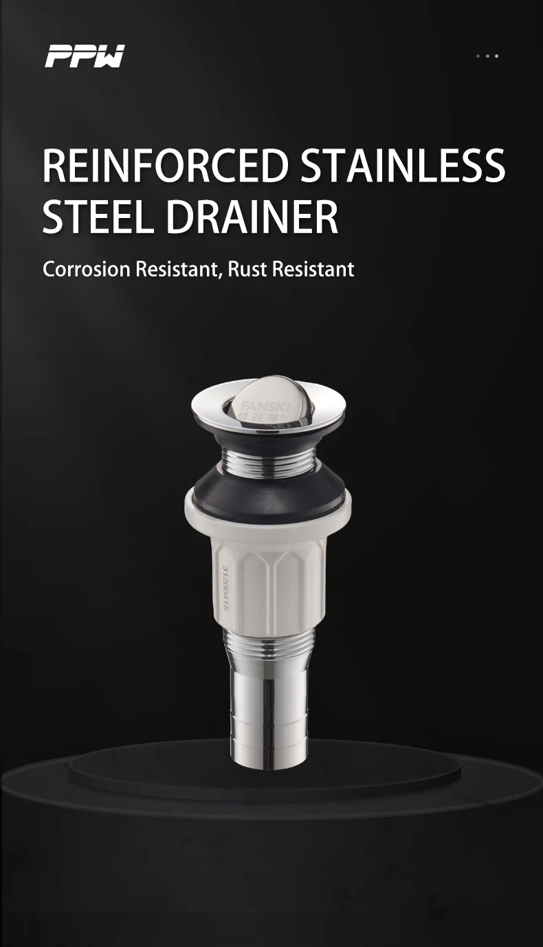 Modern Stainless Steel Pop-Up Drain Accessory for Hotels Serving Floor Basin Drain Strainer Pop-Up Stopper for Bathroom manufacture