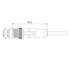 Male Size M12 Male Straight Type Cable To Solenoid Valve LED Plue Size A 2+PE/3+PE With Led Light