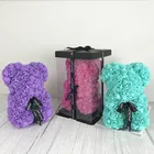 Hand Made Mothers Day Gifts Xingsheng 10" Pink Rose Hand Made Teddy Bear Artificial Forever Mother's Day Best Gift
