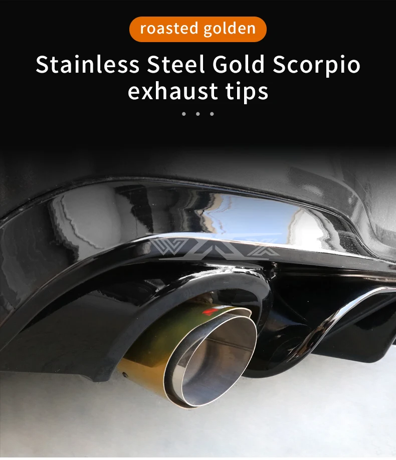 High Performance Universal Exhaust Muffler Gold Exhaust tips Auto Accessories Exhaust Tail Pipe