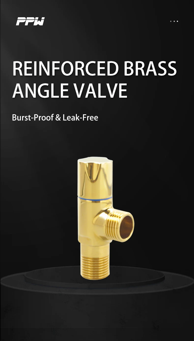 Champagne Gold Brass Leak-proof Explosion-proof Large Flow Angle Valve Hot and Cold Universal Toilet Water Heater Angle Valve manufacture