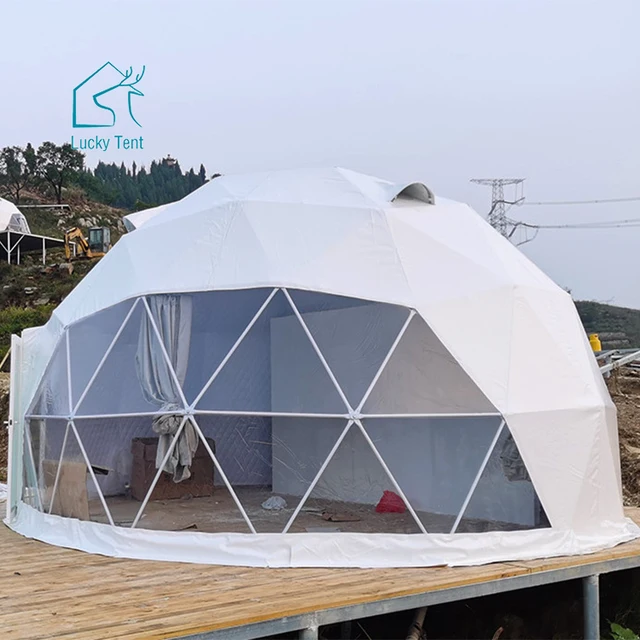 Hotel Resort Waterproof PVC Aluminum Foil Insulated Glamping Igloo Prefab House Dome Tent