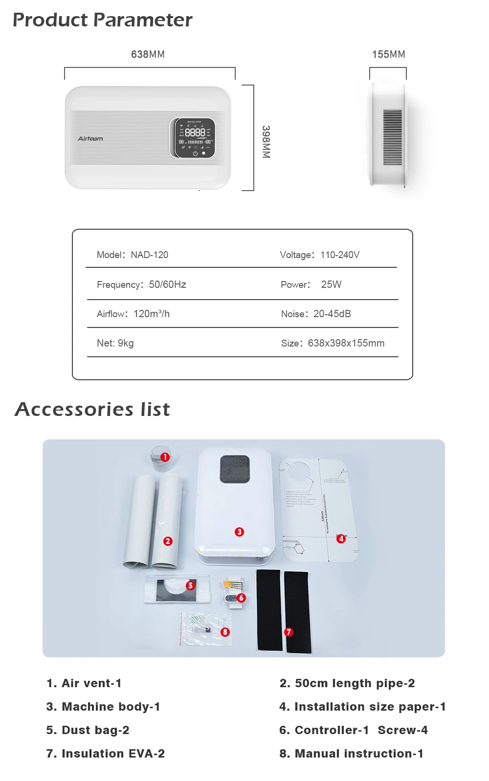 Home Hvac Systems, Plastic, NAD-120 - detail 14