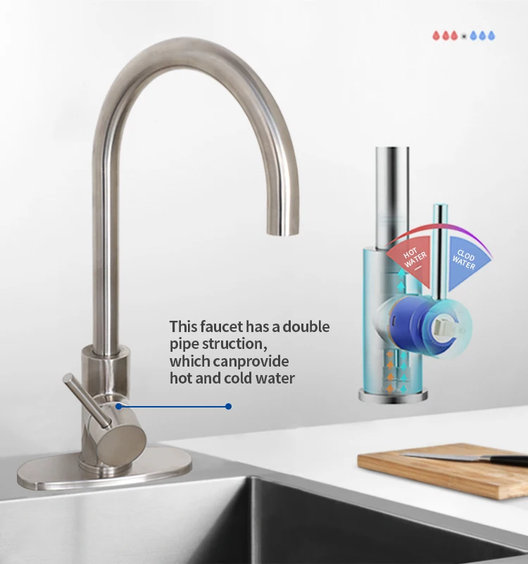 3 Years Warranty Water Tap 304SS Kitchen Faucet Stainless Steel Kitchen Faucet 2021