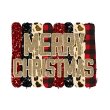 High Quality Custom Factory Wholesale Christmas Dtf Heat Transfer Stickers Iron on Vinyl Press Heat Transfer Sticker for Shirts