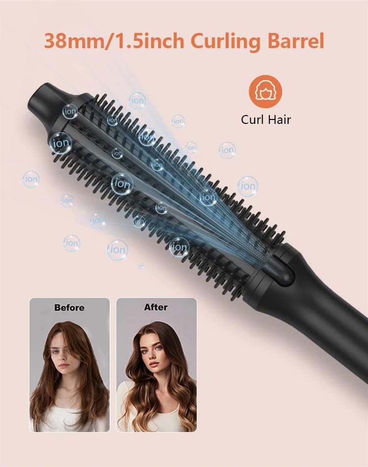 MESKY New Product Thermal Brush with LCD PTC Fast Heater 38mm Barrel Electric Hair Curling Brush supplier
