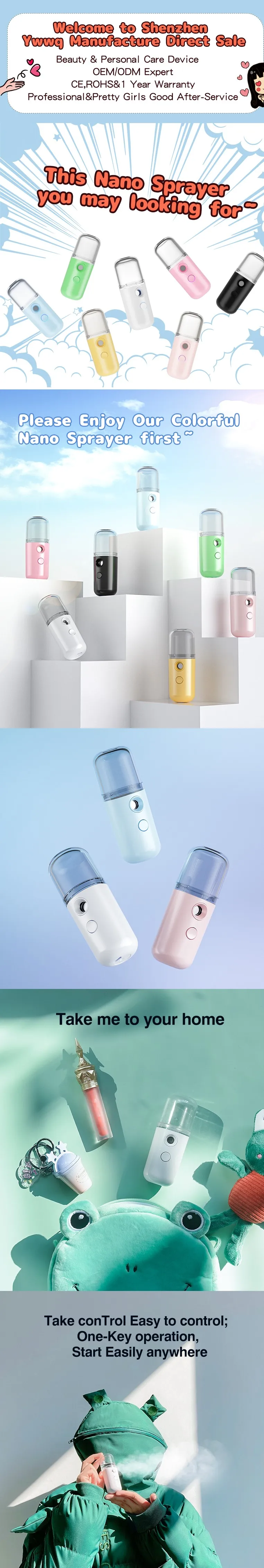 2021 Beauty Sprayer Electric Skin Nano Sprayer Water Meter Steamer Home Mini Face Usb Facial Nano Mist Spray