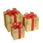 Glitter Multi-Size Iron Wire Cotton Thread Glitter Glitter Gift Box Set Decoration Christmas Gift Box With Lid