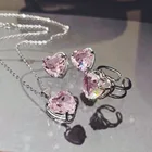 Jewel Guaranteed Quality Shining Glowing Princess Pink Peach Heart Jewel Earrings