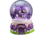 Couple Bear Bear Hot Sell Romantic Purple Couple Bear Resin Snow Globe