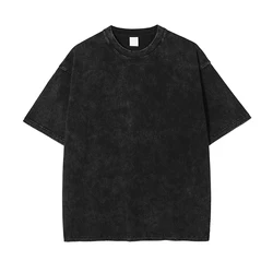 2023 Summer New Heavyweight Washed Plain T Shirt Custom Vintage Unisex Boxy T-shirt