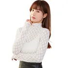 Neck New Arrivals Women's Summer Lace Half High Neck Bottoming Shirt Casual Breathable Long Sleeves