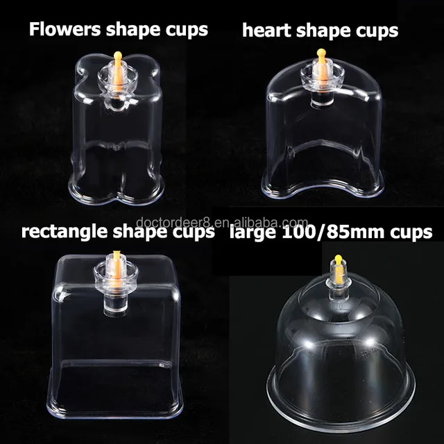 Plastic PS cupping massa single size speical shape suction cupping set cup/not disposable hijama cup for body massage