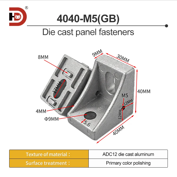 2020/030/4040 Die Cast Aluminum Corner Code Acrylic Board Fastening Connector Panel Installation Bracket Accessories factory