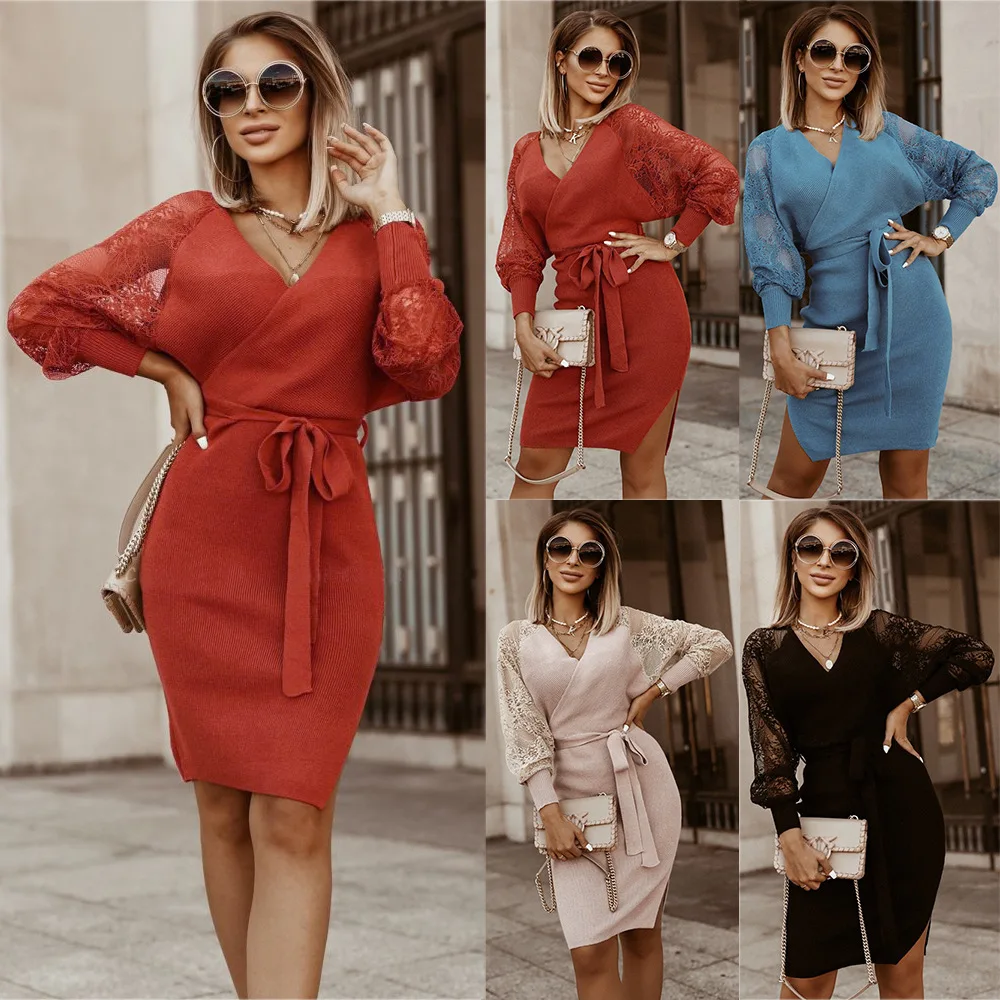 Hot selling european clothing fall 2022 women ladies clothes womens club dresses maxi dress with high quality