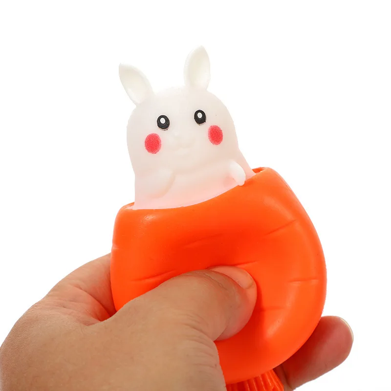 Pop Up Squishy Carrot Rabbit Stress Relief Fidget Toys  Squeeze Cup Toy For Birthday Gifts Pop Up Squishy Carrot Rabbit