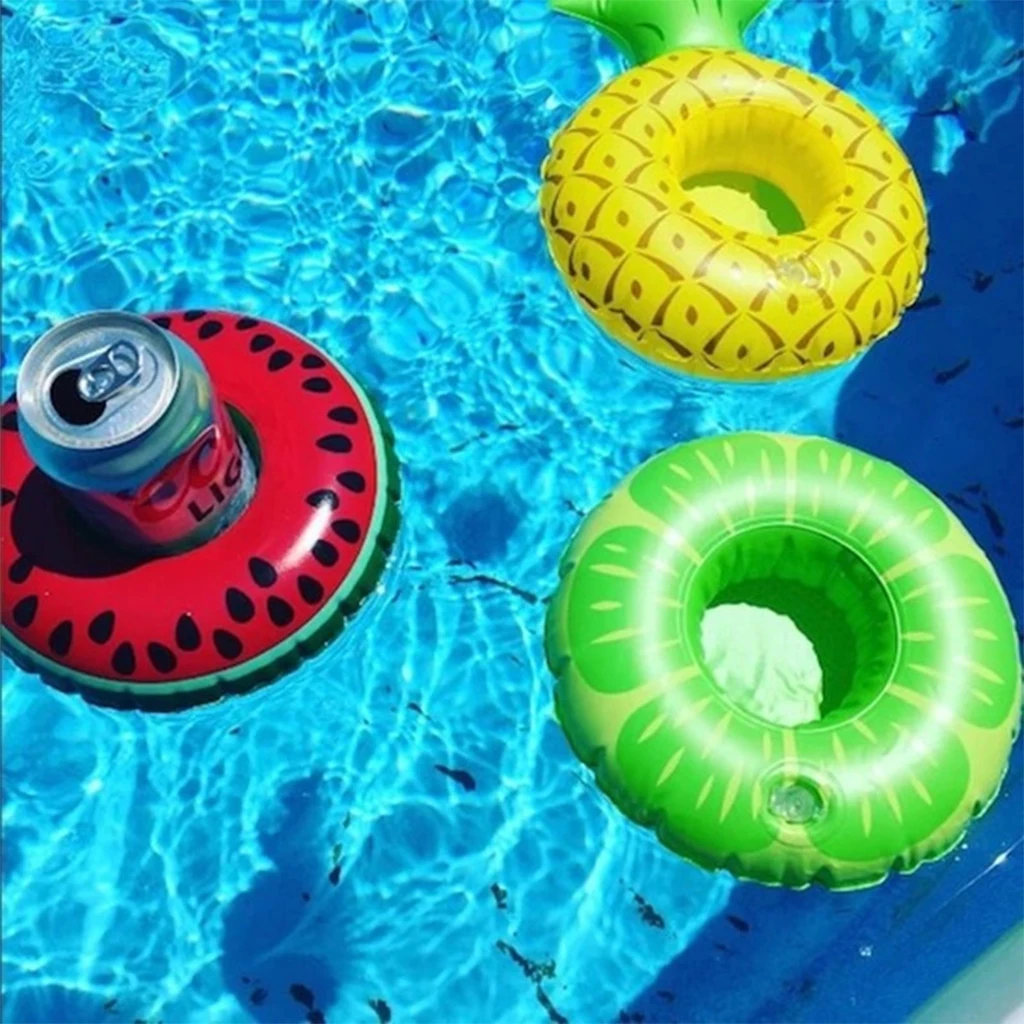 PVC inflatable floating flamingo can drink cup holder