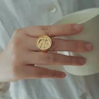 Gold Ring Gold Plated Ring Hot Selling 18K Gold Plated Vintage Embossed Moon Diamond Star Ring