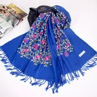 Scarf India Spring And Autumn Style Ethnic Embroidered Cashmere Scarf India Nepal Big Shawl Travel Cashew Thin Long Scarf