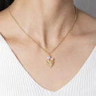 Pearl Pearl Women's Jewelry Mother's Gift 14K Gold Heart Mother Of Pearl Necklace Mom Pendant Necklace