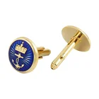 Cufflink Set Luxury Navy Blank Gold Mens Cufflinks Set And Tie Cuff Links
