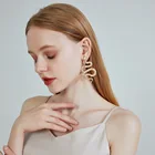 Pearl Hot Sale In Europe And America Baroque Pearl Long Earrings Vintage Metal Matte Exaggerated Snake Stud Earrings