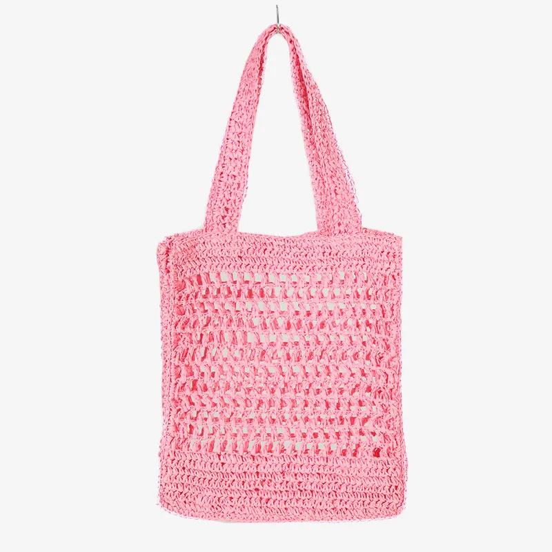 large Hand-woven mesh straw beach bag 2024 straw bag summer beach fashion handbag for women