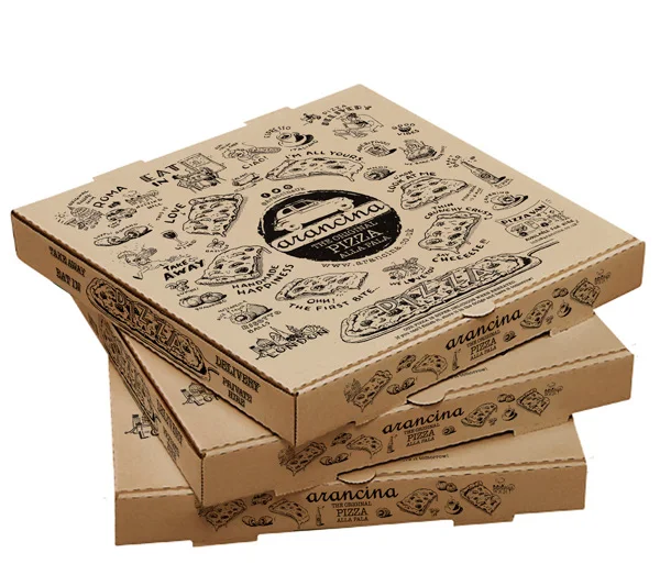 Premium Quality 9 INCH PIZZA BOX Take Away Fast Food Brown Printed Colour x 50 