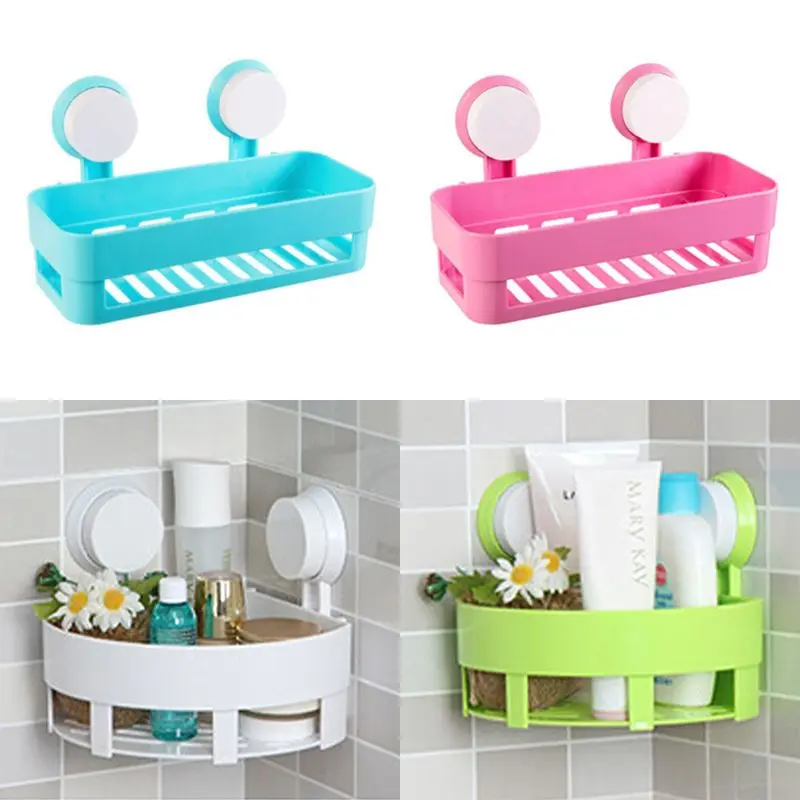 Single-Tier Plastic Wall Hanging Bathroom Organizer Corner Shelf for Kitchen and Bathroom Racks for Sundries Storage