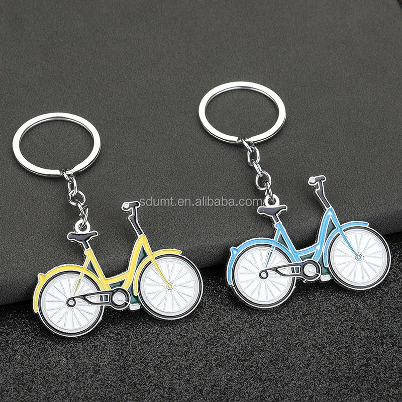 Hot Selling Fashion Dynamic Bicycle Metal Pendant Bicycle Badge Key