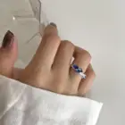 Natural Zircon Zircon VIANRLA 925 Sterling Silver Daily Wear Natural Blue Zircon Women Open Rings