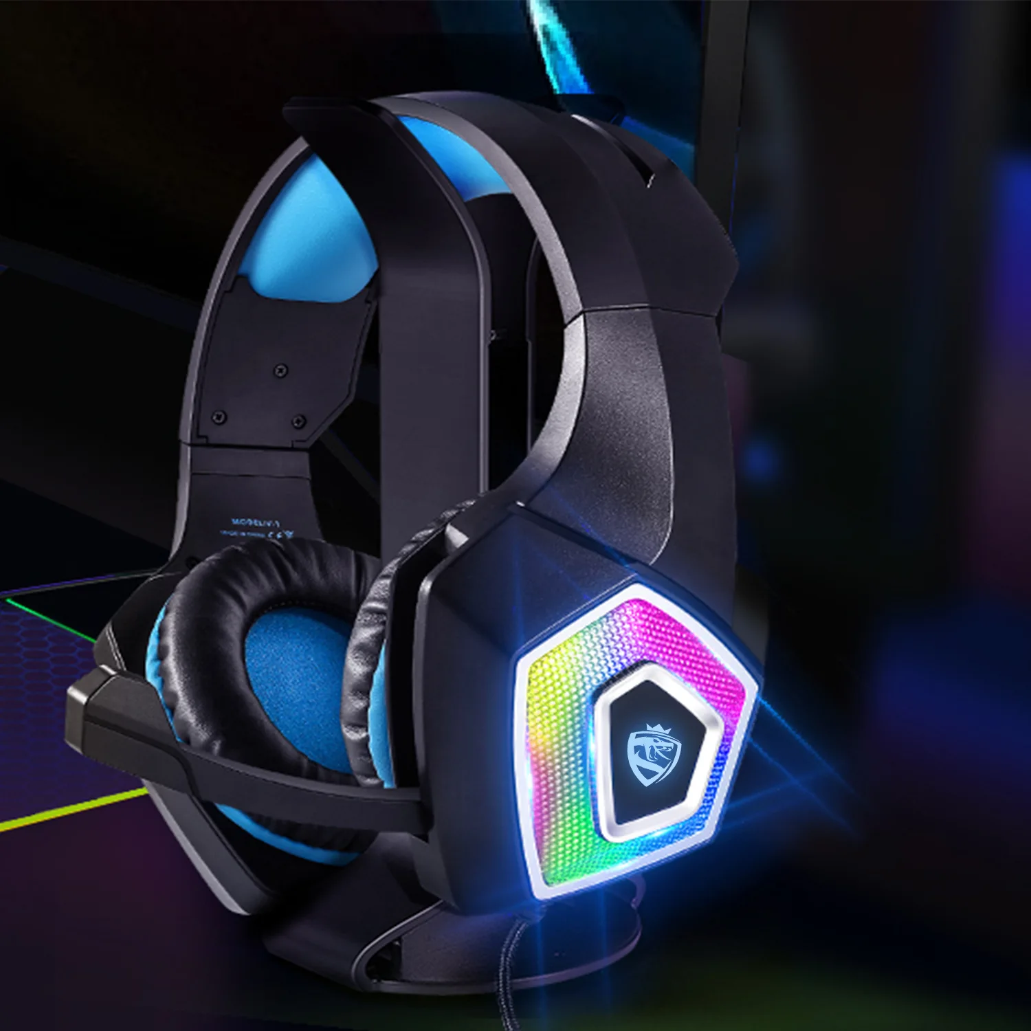 Cross-border V1 Headset Game Headset RGB Colorful Wired Headset Subwoofer Headset PS4 E-sports Eat Chicken