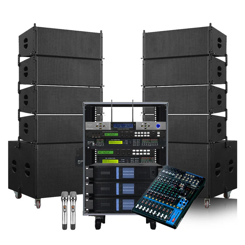 Dual 18inch Subwoofer Line Array Pro Sound Speakers System Power