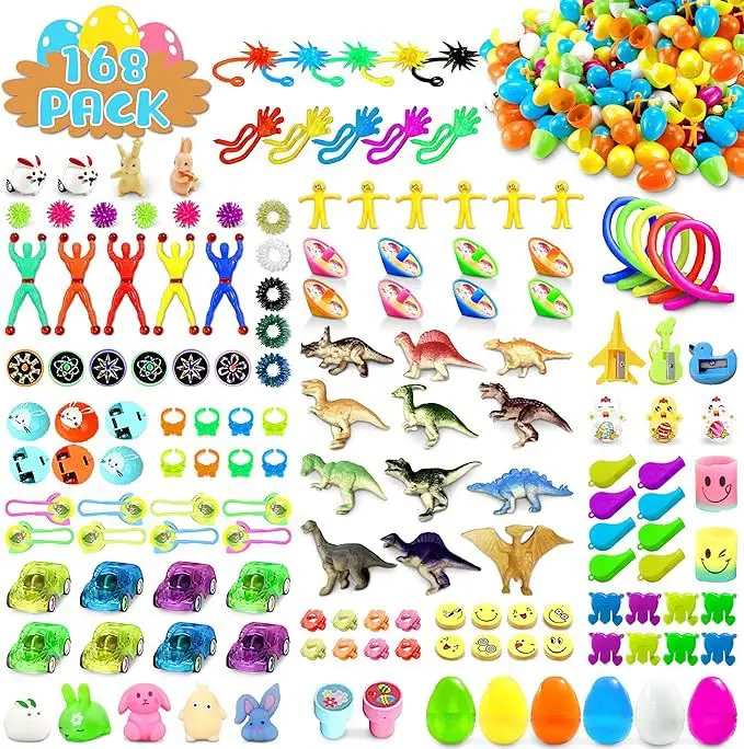 Easter Party Reward Small Toys DIY Easter Eggs Eggshell Toys Plastic Open Eggshell Party Toys for Kids