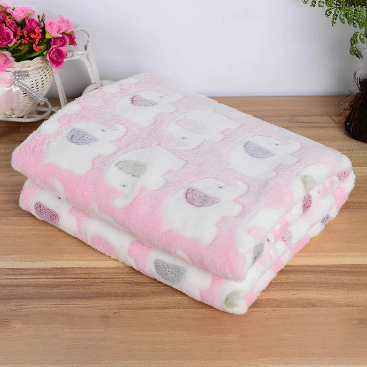 product fluffy fleece huisdier deken flanel poot bot bedrukte sprei hond fleece deken voor hondenbed dekens-52