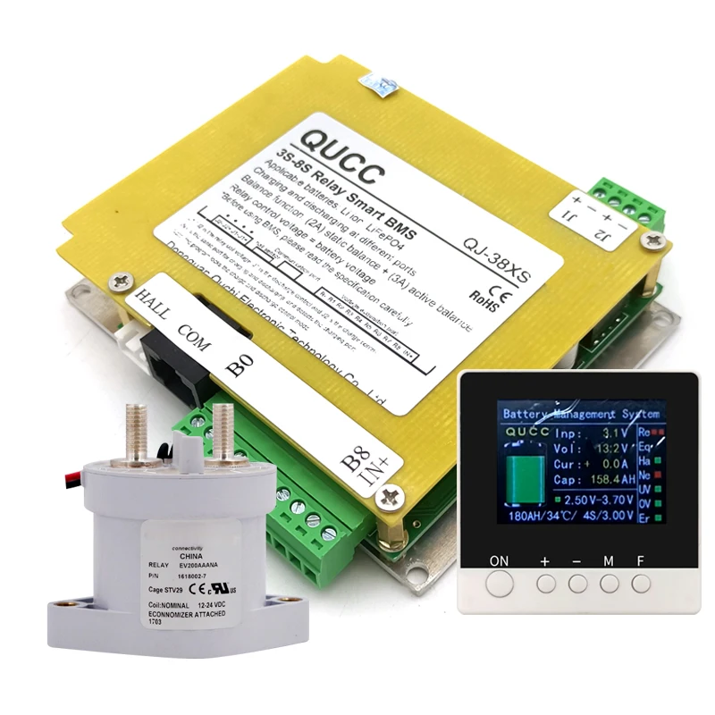 システム Qucc Smart Bms 3s 4s Li Ion Lifepo4リチウム電池bms高電圧dcリレー500a Uart Bt