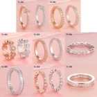 Eternity Ring Rings Trendy Eternity Ring CZ For Women Sterling Silver Flower Shape Anniversary