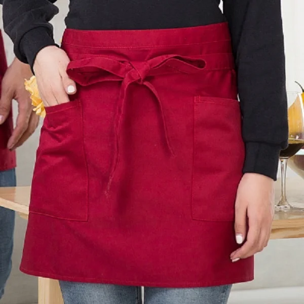 Hot Sale Hotel Coffee Shop Waiter Waist Apron Housework Essential Antifouling Comfortable Half Apron