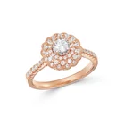 Ring Customized Gold Plated 925 Silver Cubic Zirconia Diamond Engagement Wedding Ring