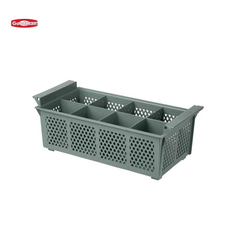 Commercial 8 compartment cutlery storage restaurant flatware basket kitchen utensil plastic flatware rack